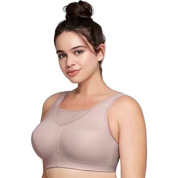 Glamorise Womens 44C Pink No-Bounce Camisole Wirefree Full Coverage Sports Bra - Picture 6 of 6